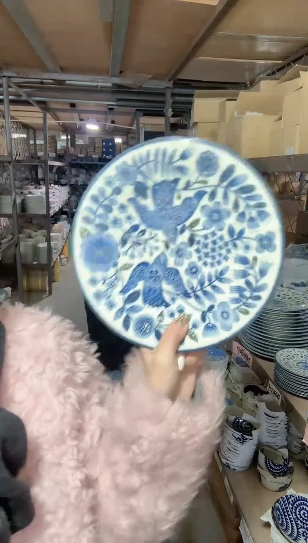 陶瓷恋飞鸟平盘22cm一支