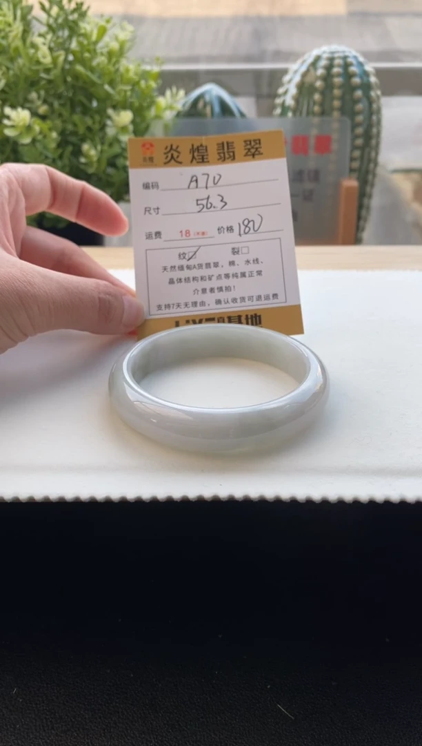 未镶嵌手镯翡翠56.3圈口编码A70