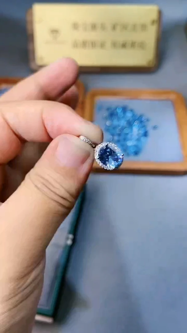 【闪购商品】海蓝宝石颈饰银S925镶嵌354