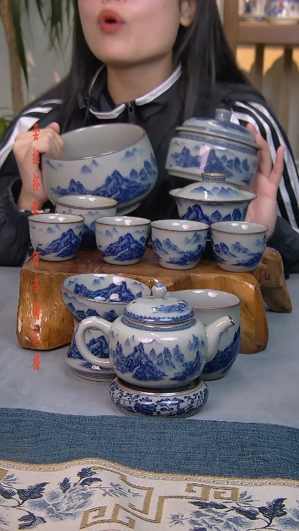 简装家用款12件套 老陶泥开片纹陶瓷茶具