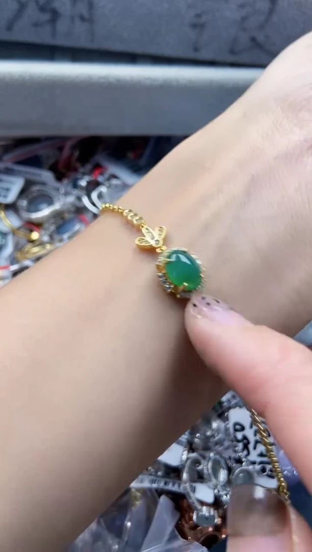 银S925镶嵌戒指翡翠555    7