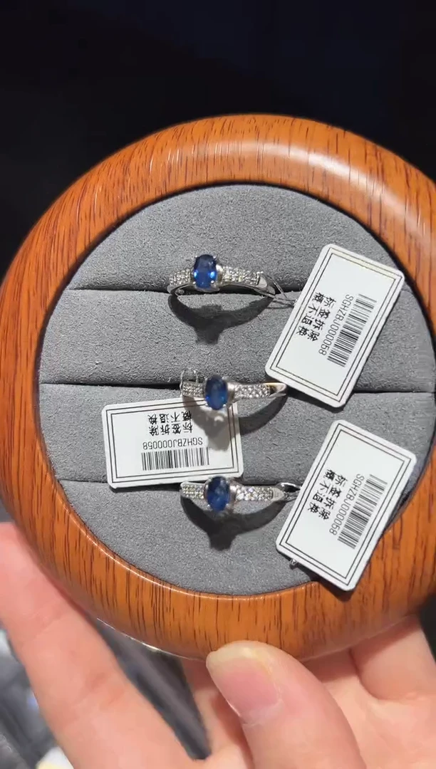 【闪购商品】蓝宝石戒指银S925镶嵌62【】多样性发一