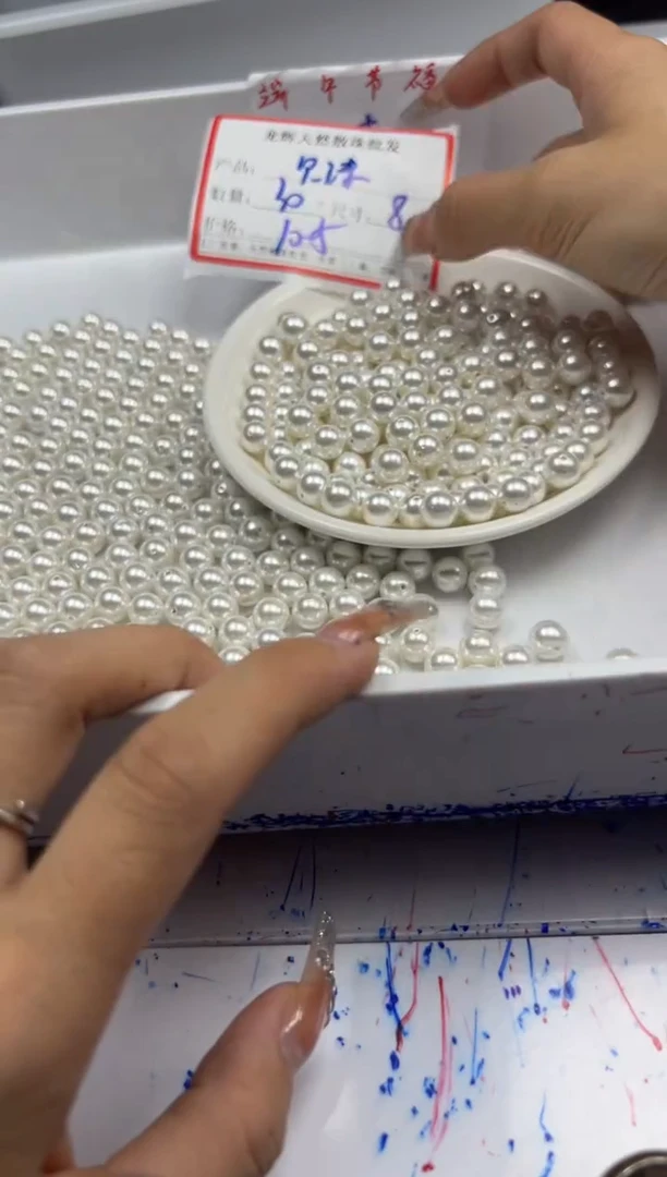 未镶嵌拼合珍珠（马贝珠）颈饰w847贝珠8mm*30颗