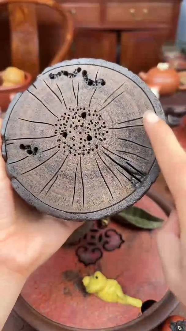 紫砂茶宠树皮壶承