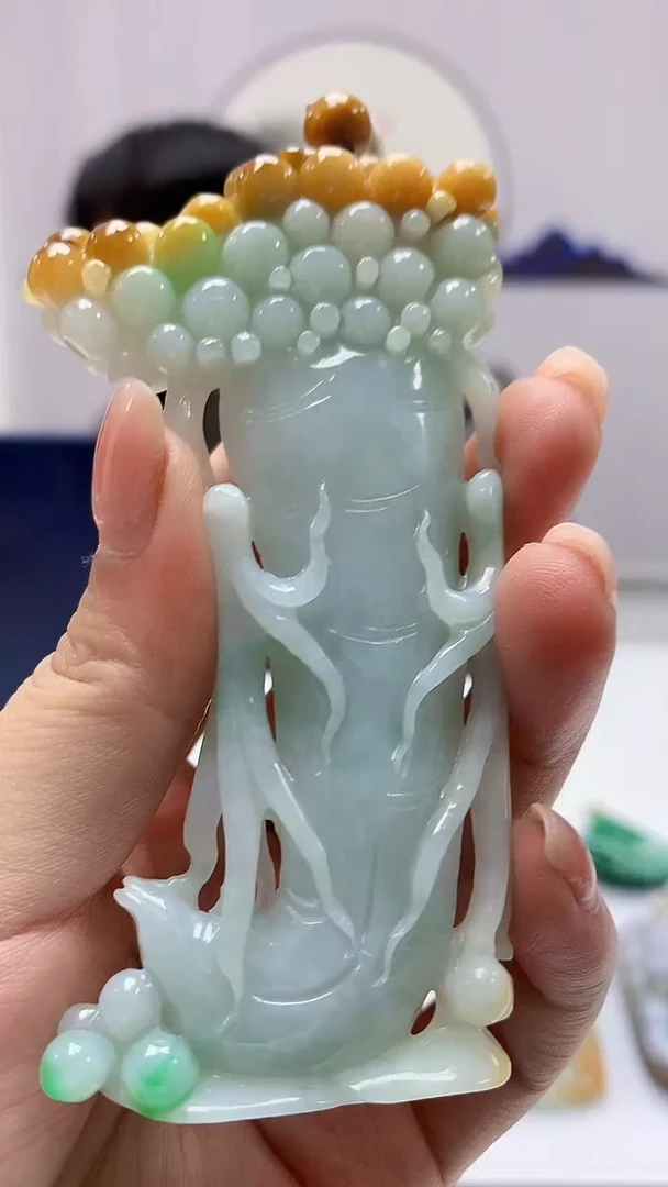 【闪购商品】定制翡翠未镶嵌5060ms-毛货挂件152