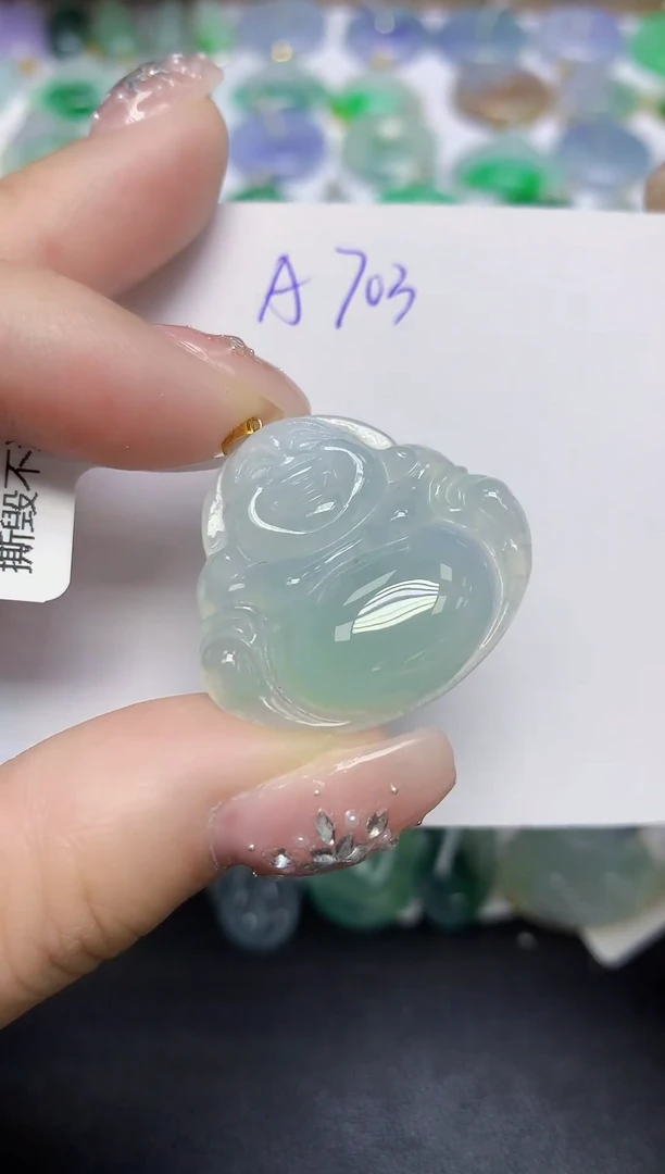 颈饰18K金镶嵌翡翠天然缅甸翡翠A货翡翠百元以上9元证书费自理