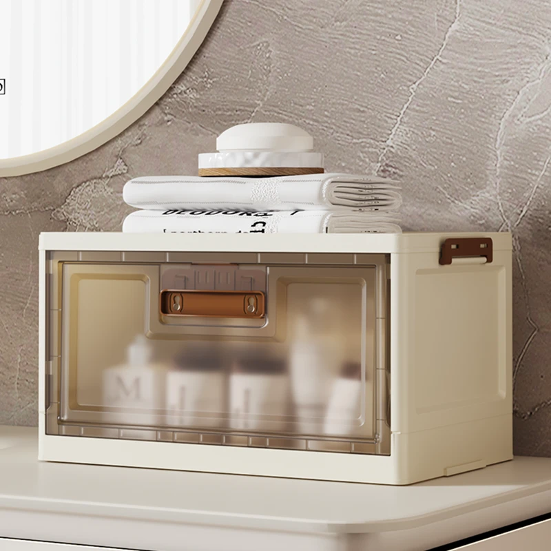 AH【50cm宽】家用可折叠收纳柜可移动多层储物柜免安装收纳柜