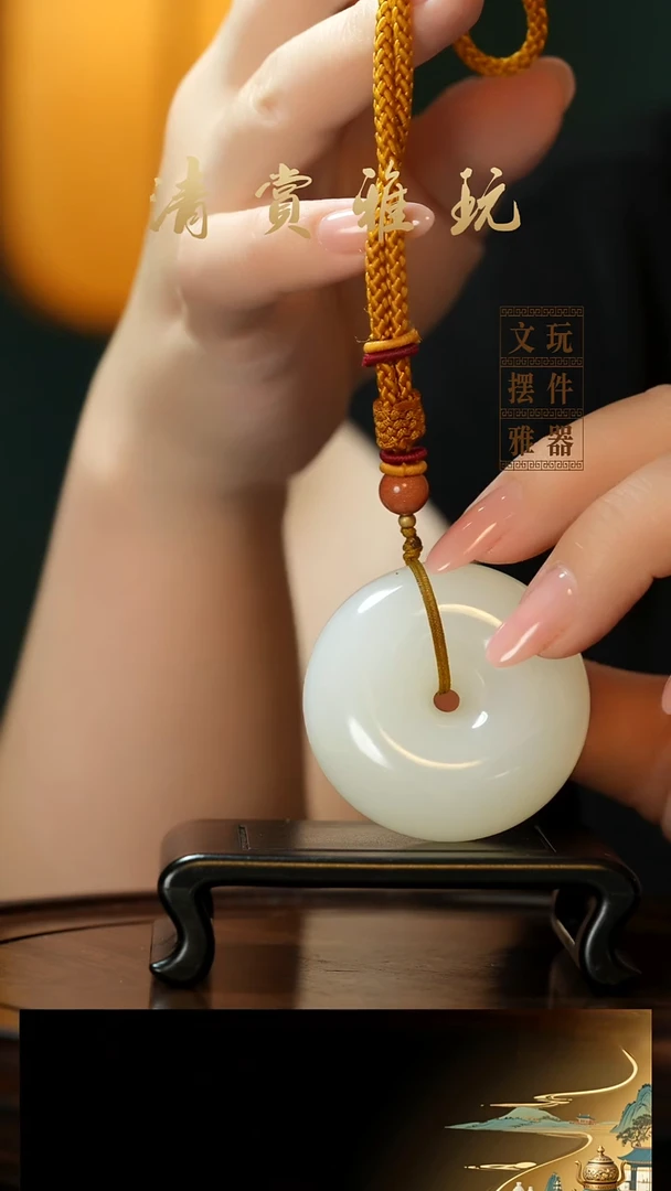 玉《平安扣》手把件摆件