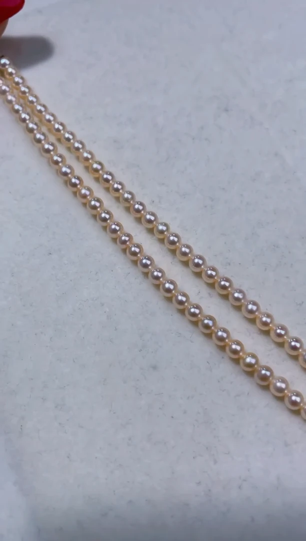 淡水珍珠银S925镶嵌项链4MM