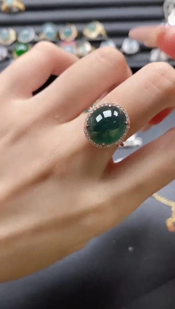 【闪购商品】翡翠戒指银S925镶嵌51151