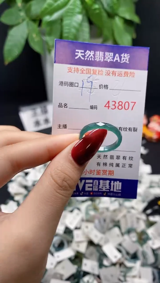 翡翠戒指未镶嵌 天然翡翠戒圈3807