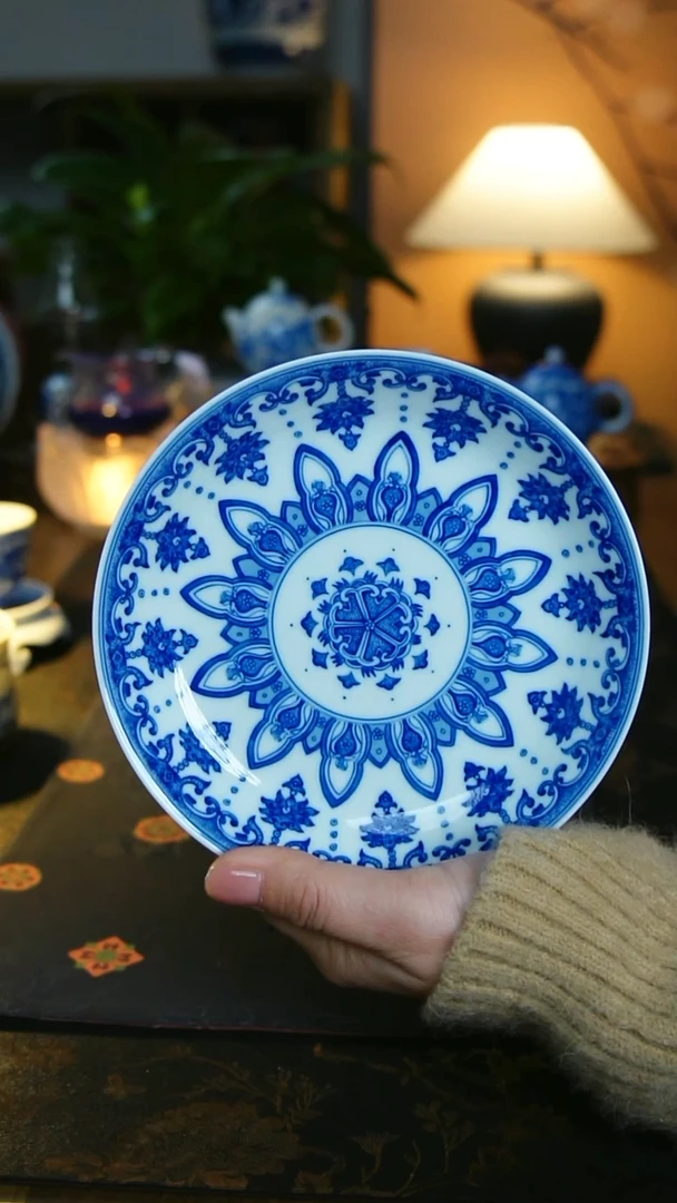 繁花宝相壶承  15cm