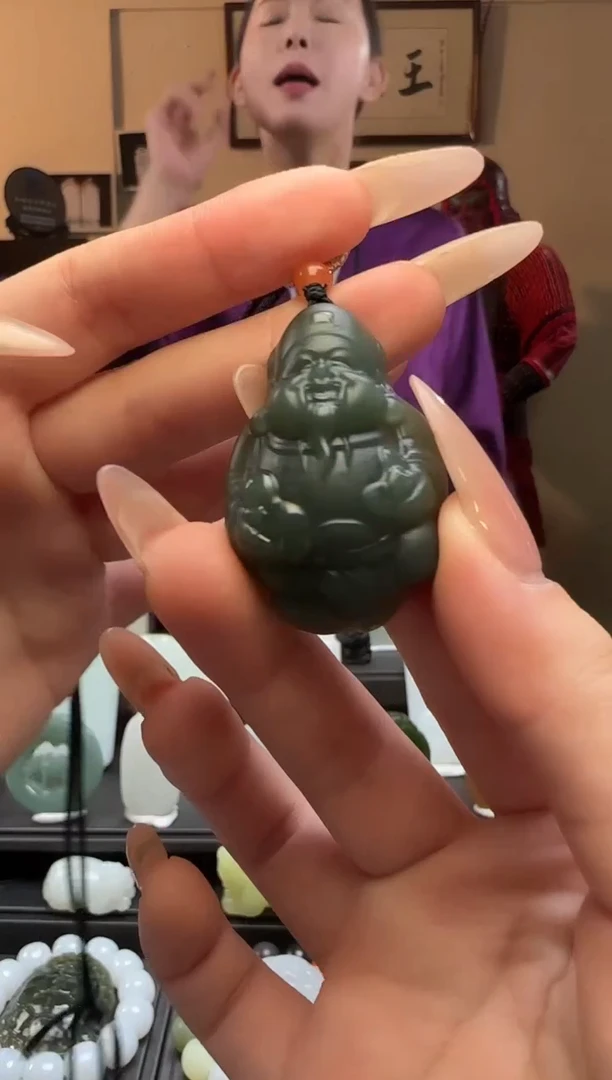 【闪购商品】和田玉且末蓝财神未镶嵌吊坠
