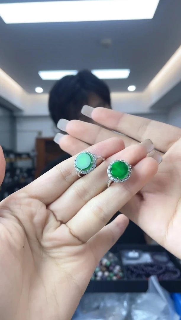 翡翠戒指银S925镶嵌多样性一件发货
