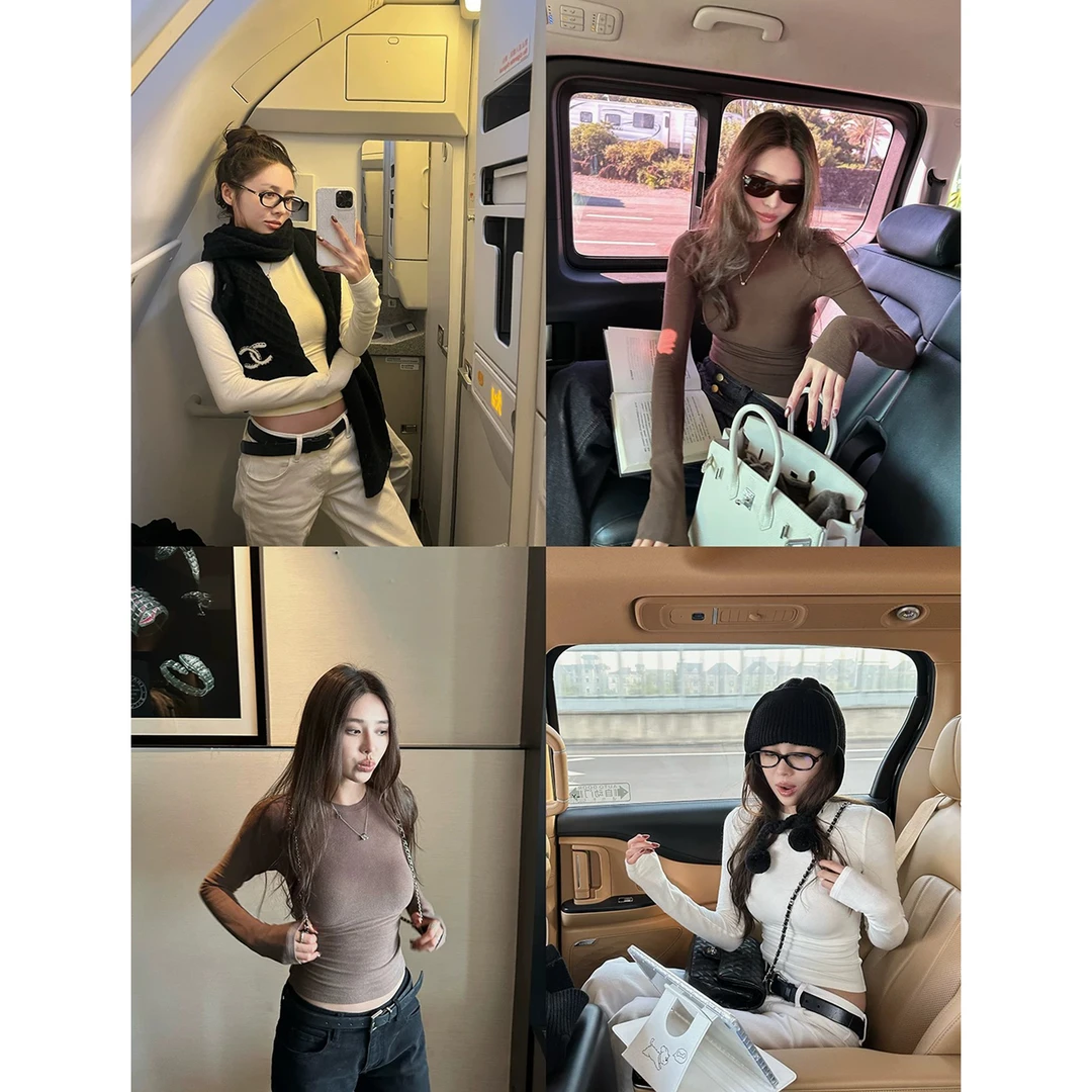 百搭显瘦磨毛长袖打底上衣C  9609#