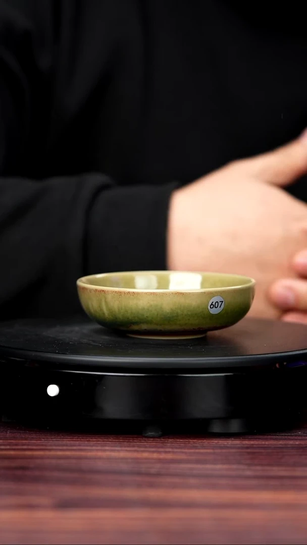 壶瓷607#李盼龙一级品原矿钧瓷半月普洱盏1