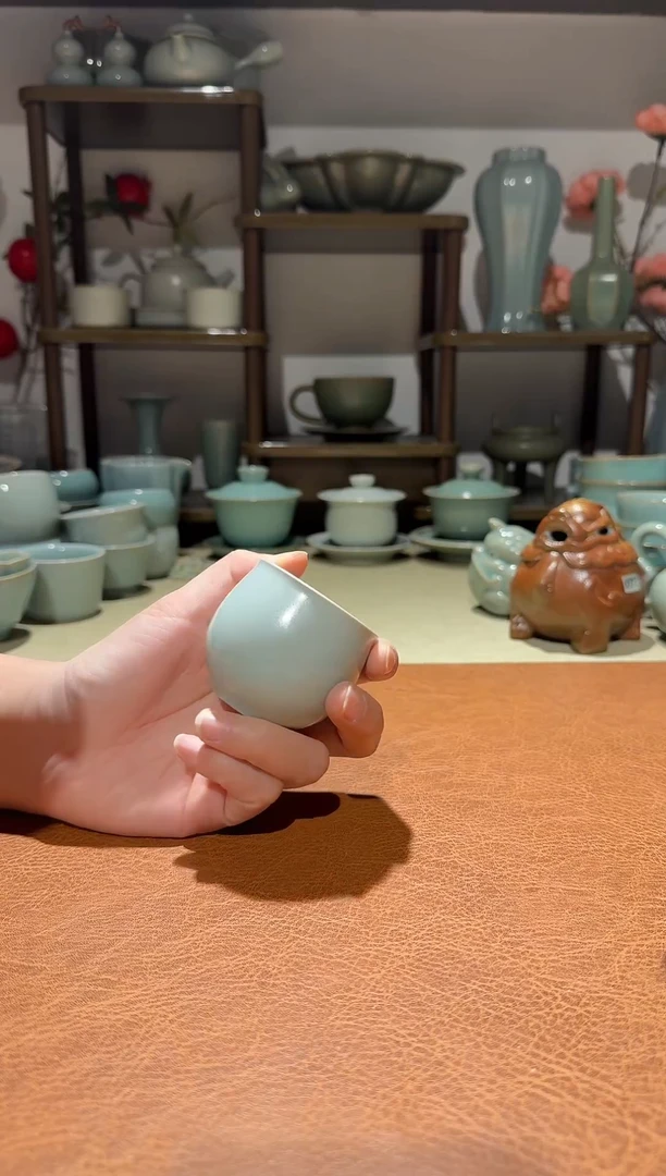 杯子瓷033全手薄胎鸡蛋杯 主人杯品茗杯闻香杯 仿古釉一级精品