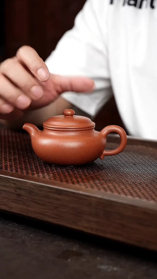 茶壶紫砂红降坡仿古【带矿标证书】