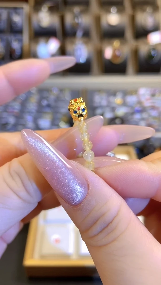 【闪购商品】黄晶戒指银S925镶嵌黄水晶貔貅