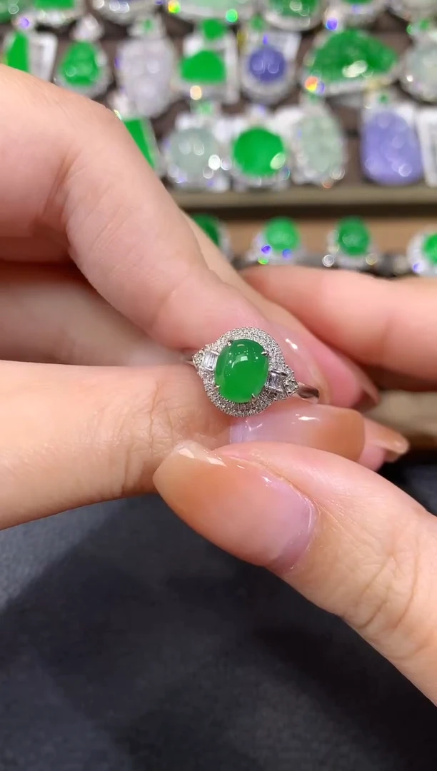 18K金镶嵌戒指翡翠C12