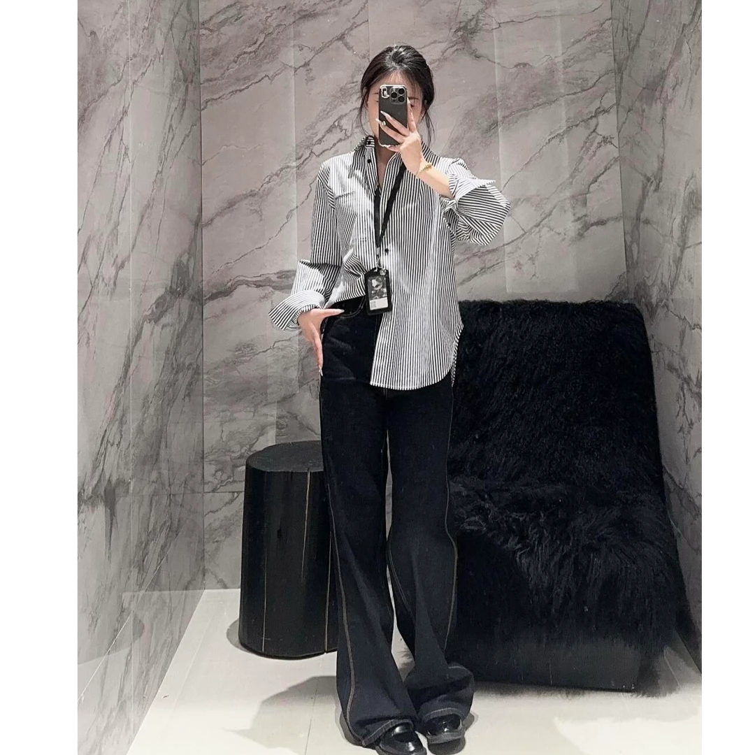 M178春季2025年新款时尚潮流经典百搭条纹衬衫178