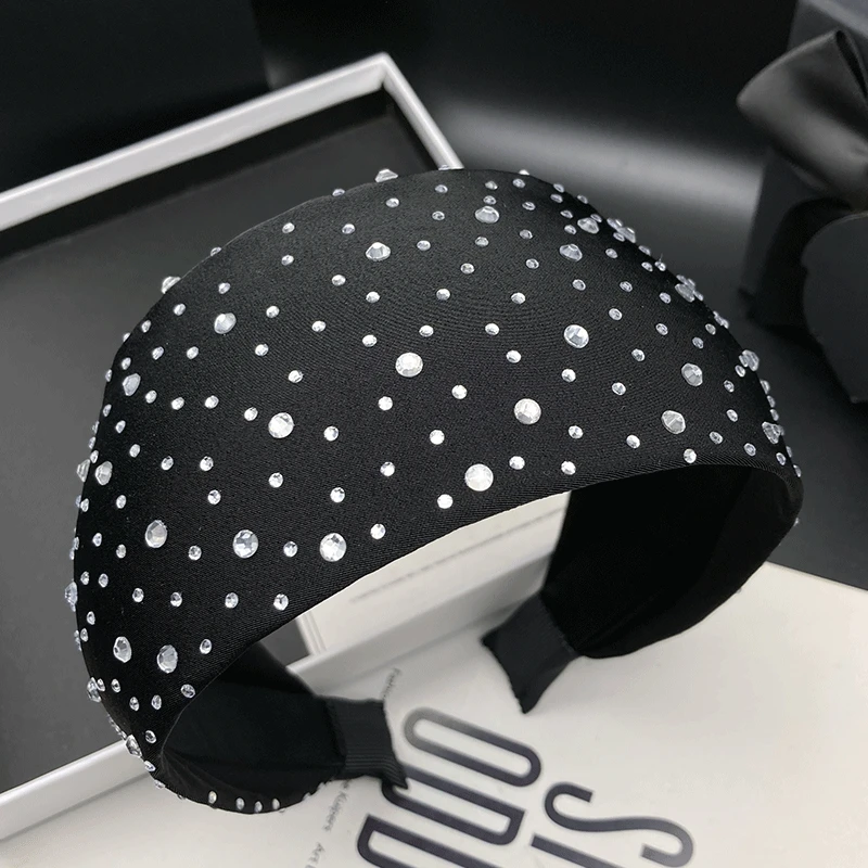 新款发箍百搭发卡发饰简约头箍宽边遮白发外出复古黑色时尚轻奢