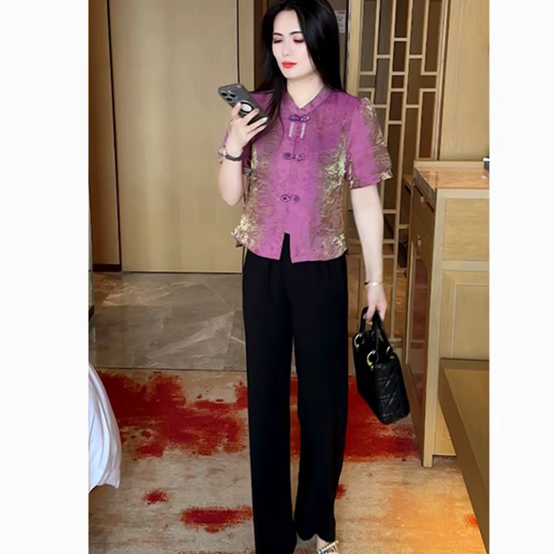 2025百搭减龄优雅时尚中式洋气夏季国风复古上衣