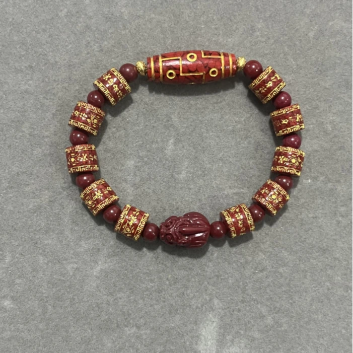 含辰砂工艺品【卓美】九圆貔貅砂砂手链/条FL-3095