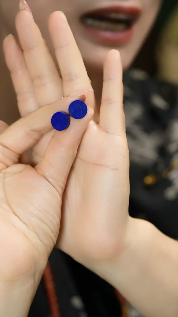 【闪购商品】青金石耳饰银S925镶嵌支持48小时鉴赏