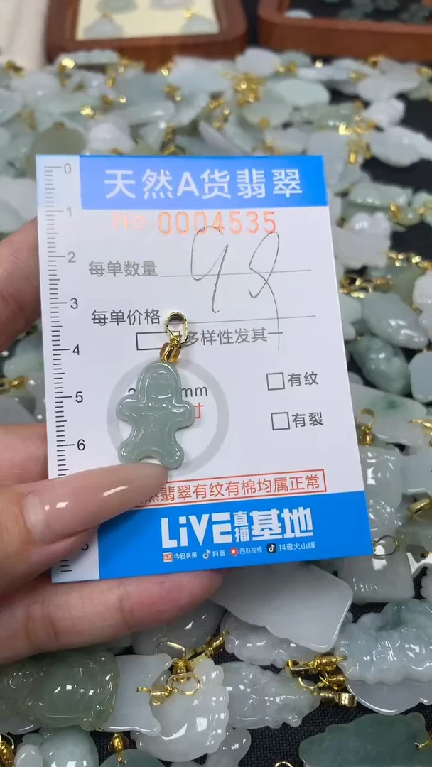 翡翠未镶嵌颈饰净货挂件-4535