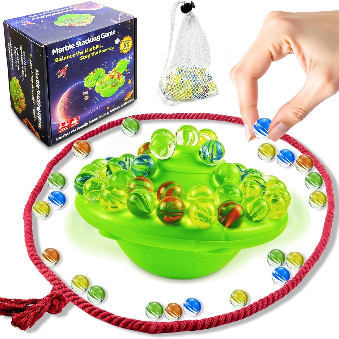 弹珠平衡棋盘游戏，60 颗彩色弹珠