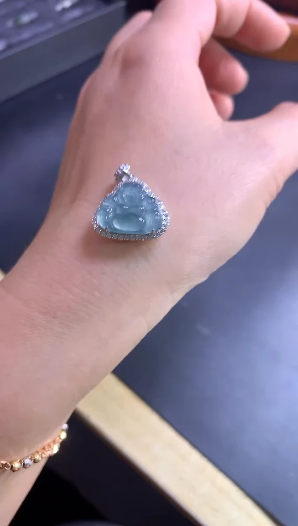 翡翠银S925镶嵌吊坠(不含链)1