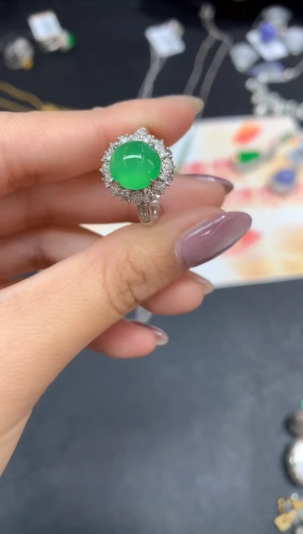 18K金镶嵌戒指翡翠戒指A25|19800