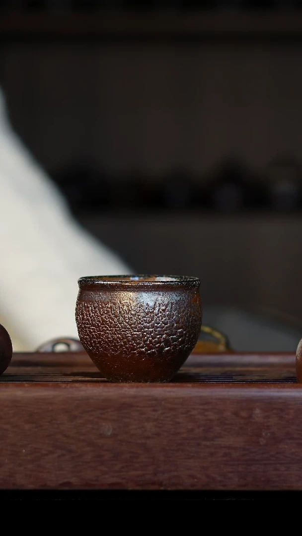 茶壶紫砂德*柴烧紫砂紫泥杯