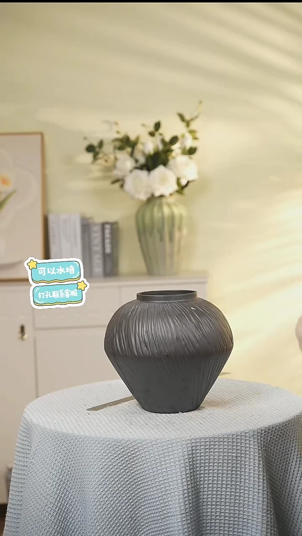 微瑕景德镇高端陶瓷花瓶家居水培插花瓶