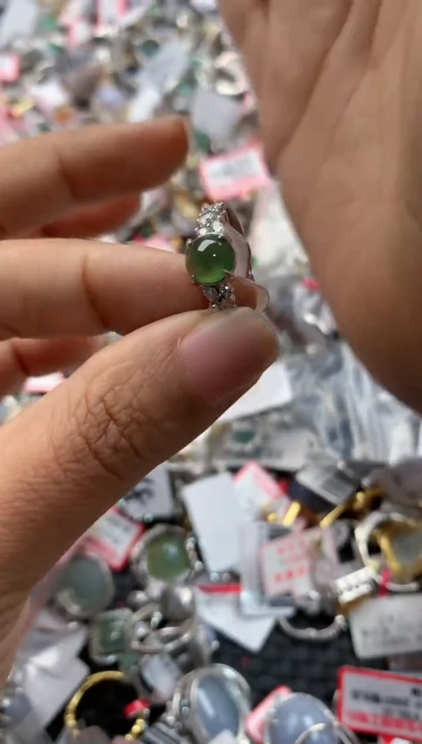 银S925镶嵌戒指翡翠12                 9