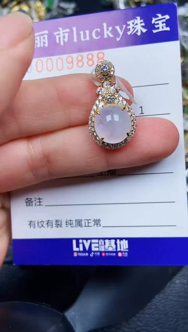 翡翠银S925镶嵌颈饰9888