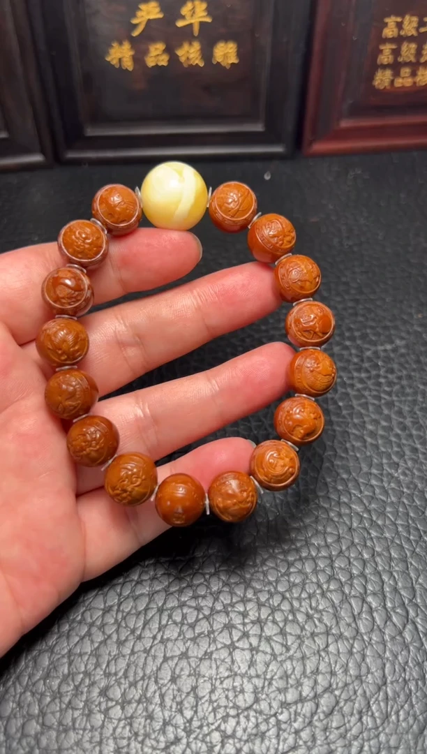 手串/手链橄榄核回血玄刀本工金标1.3正圆博古瓦当手串含配饰