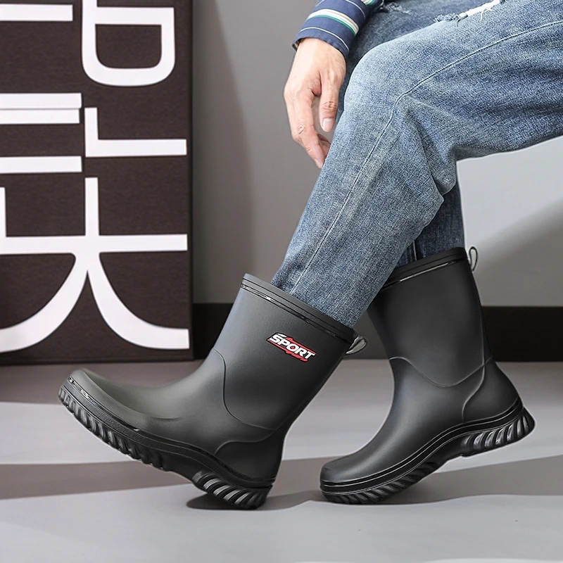 雨鞋男款2025新款爆款雨鞋男款水鞋胶鞋雨靴厨师鞋防水防滑雨鞋