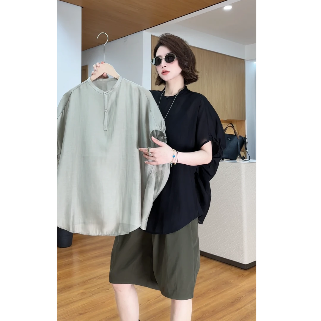 YYOUHAN 2025新款【满分松弛】轻薄款老钱风细闪百搭T恤 2506C3419