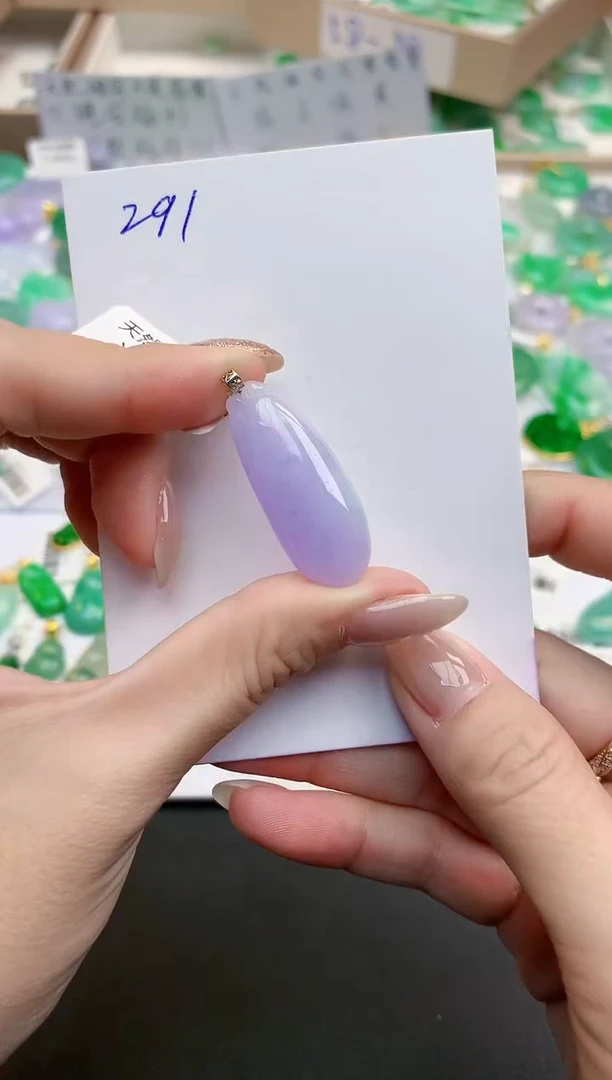 颈饰18K金镶嵌翡翠天然缅甸A货翡翠