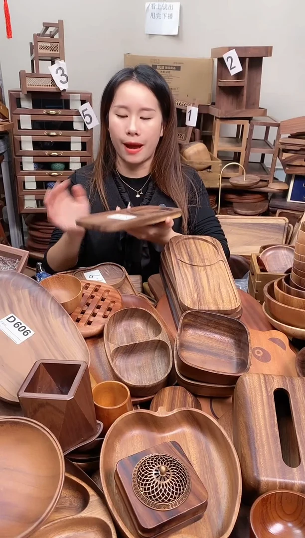 木 南美胡桃木点心盘（圆角边）