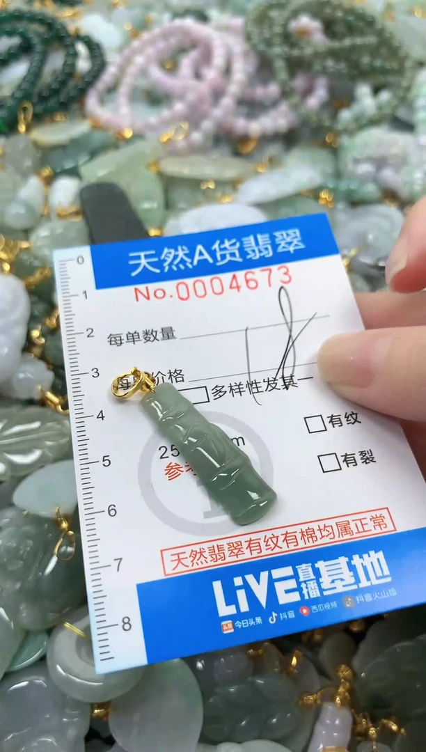 颈饰未镶嵌翡翠净货挂件-4673