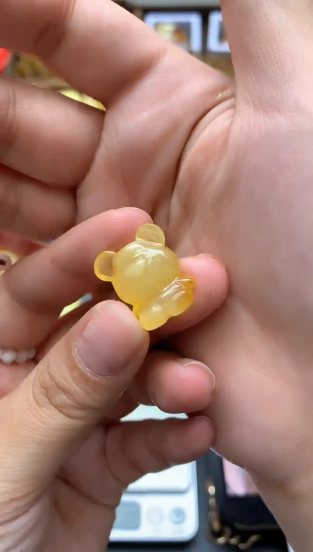 【闪购商品】琥珀珠宝奇石未镶嵌031琥珀蜜蜡微瑕花粉小坑气泡