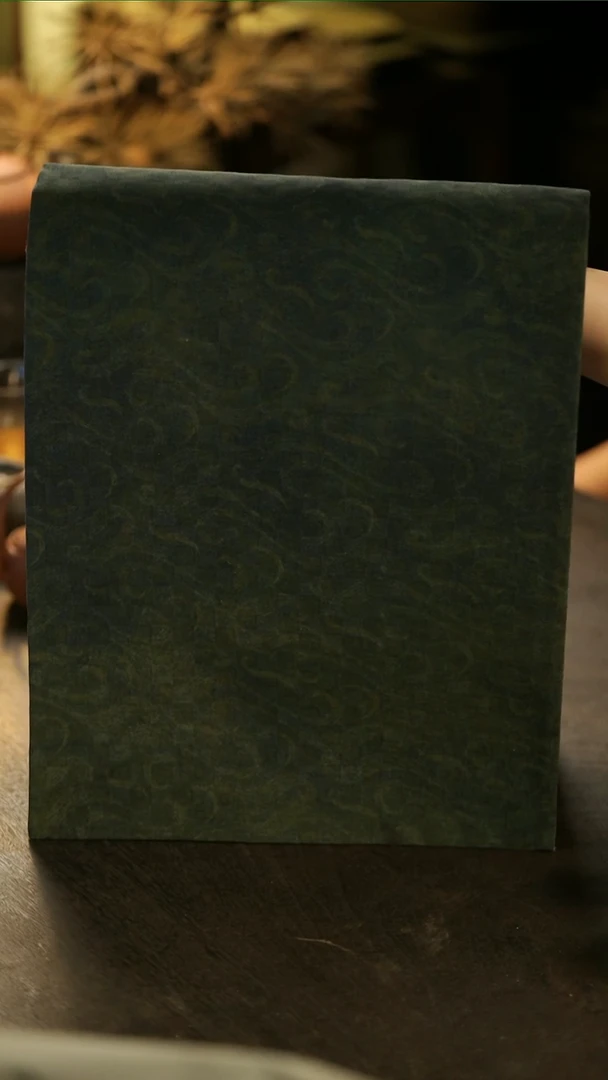 阿眠      香云纱绢丝格纹茶席绿中号