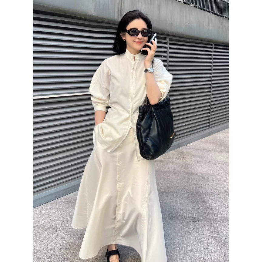 时尚高级感美式休闲运动套装女2025夏季洋气潮牌冲锋衣半裙两件套