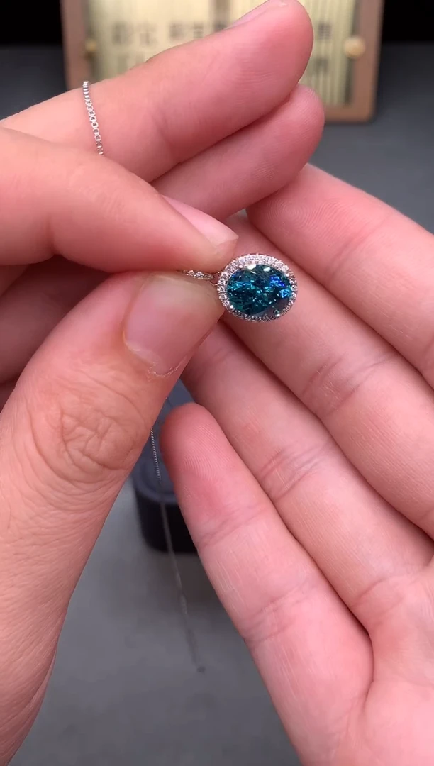 颈饰银S925镶嵌帕拉依巴碧玺2222