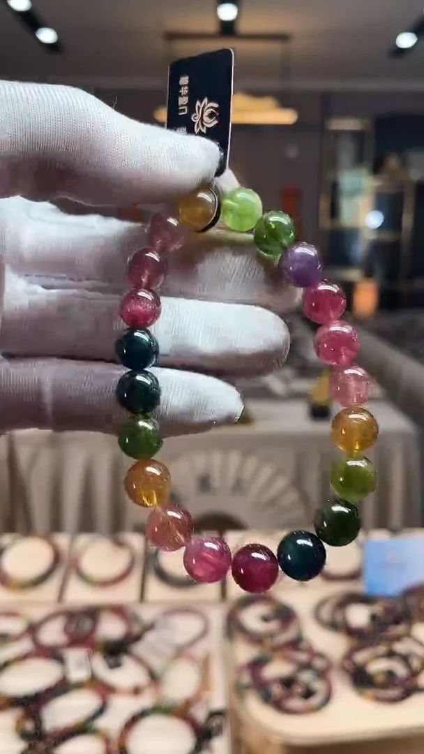 未镶嵌老矿碧玺单圈手串9mm+碧玺 xion多样性发一条