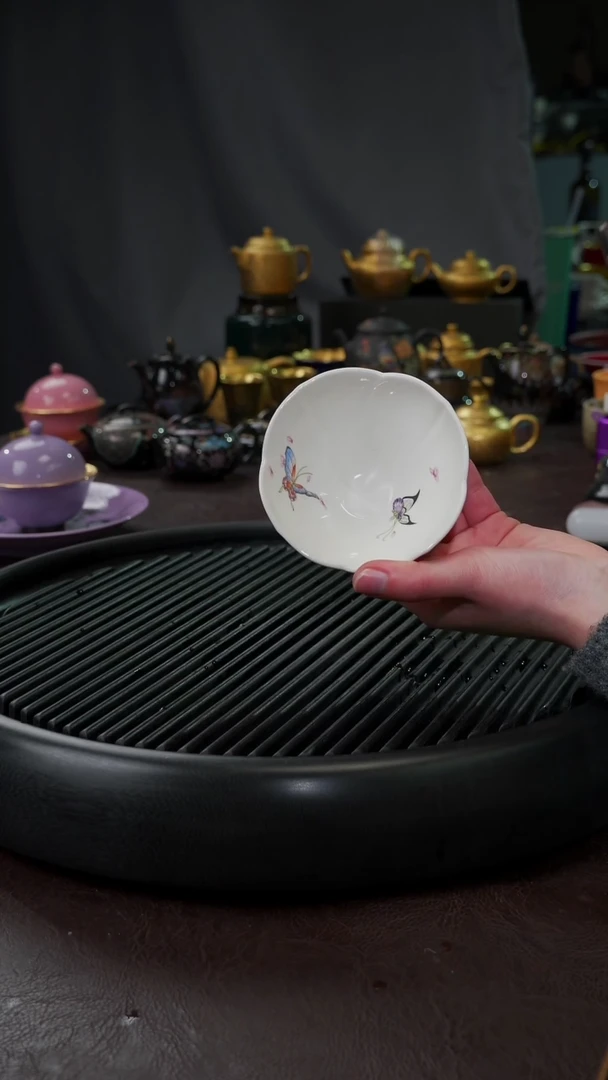 【闪购商品】杯【宜景窑蝶舞】白色杯子