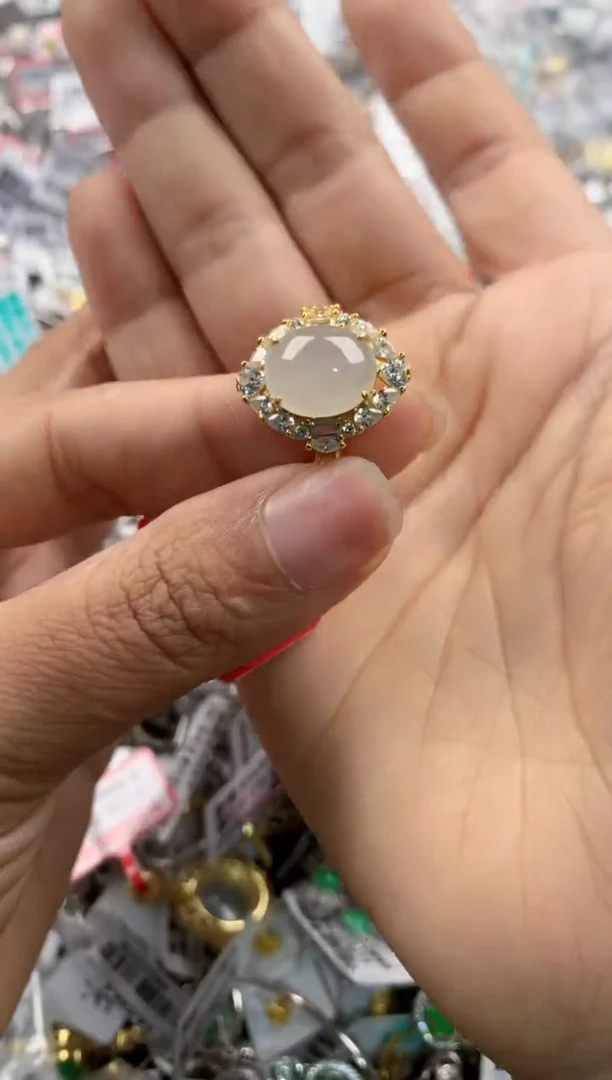 银S925镶嵌戒指翡翠555    4